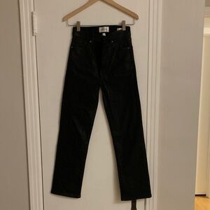 Frame Le Sleek Straight high-rise Black Jeans